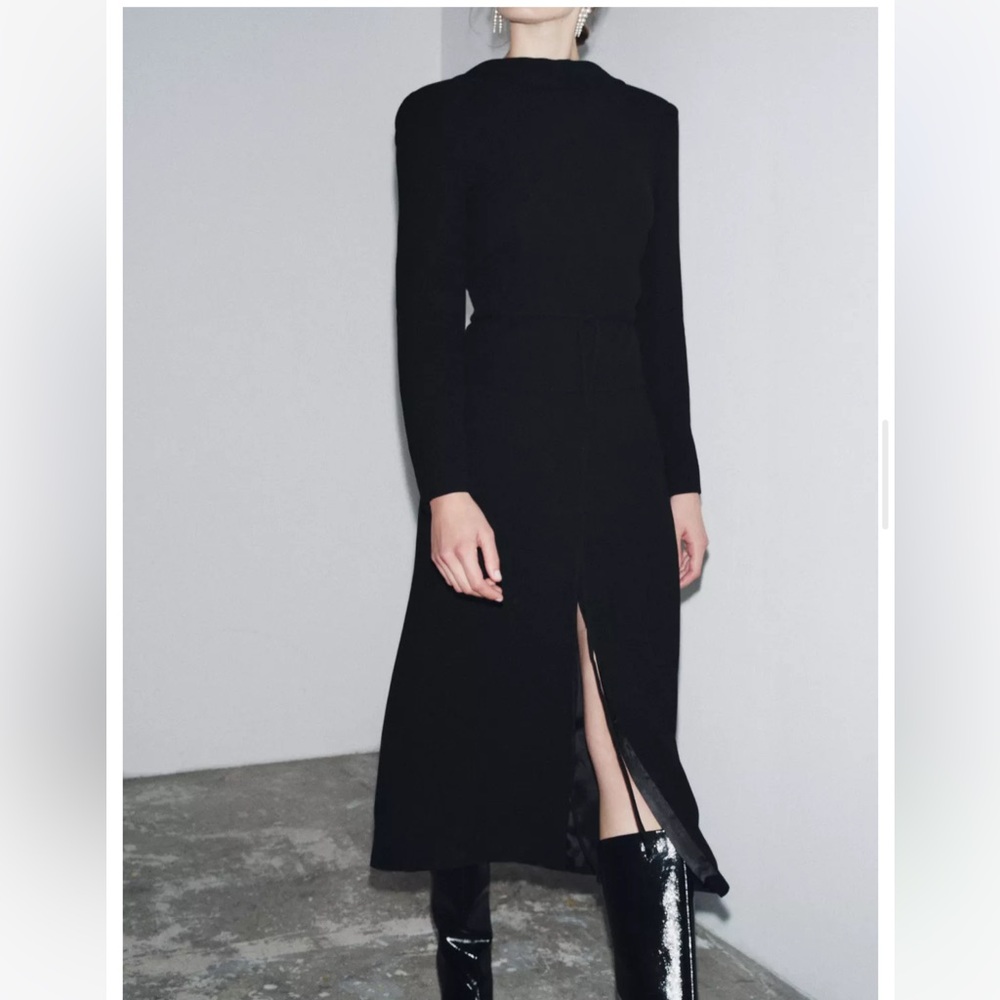 Zara NWT black coat dress Limited Edition 9112/262